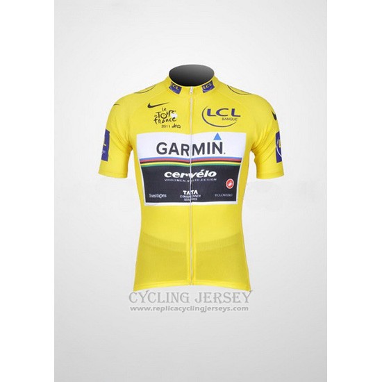 2011 Cycling Jersey Garmin Lider Yellow Short Sleeve and Bib Short